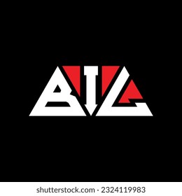 Diseño del logotipo de la letra del triángulo BIL con forma de triángulo. Monograma de diseño del logotipo del triángulo BIL. Plantilla de logotipo vectorial de triángulo BIL con color rojo. Logo triangular BIL Diseño sencillo, elegante y lujoso