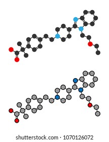 Bilastine antihistamine drug molecule.