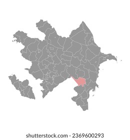 Bilasuvar district map, administrative division of Azerbaijan.