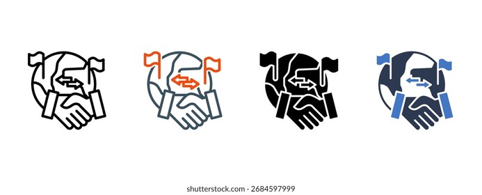 ilustração de vetor de estilo de ícone múltiplo do Acordo Bilateral