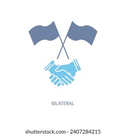 Bilateral concept line icon. Simple element illustration. Bilateral concept outline symbol design.