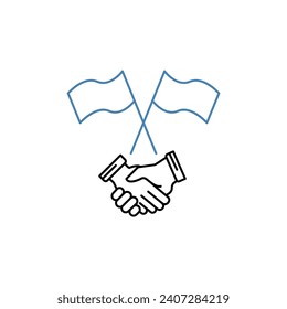 Bilateral concept line icon. Simple element illustration. Bilateral concept outline symbol design.