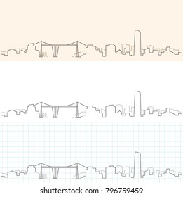 Bilbao Hand Drawn Skyline