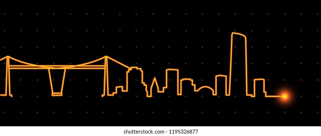 Bilbao Light Streak Skyline
