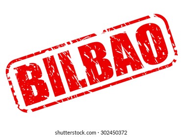 BILBAO red stampp text on white