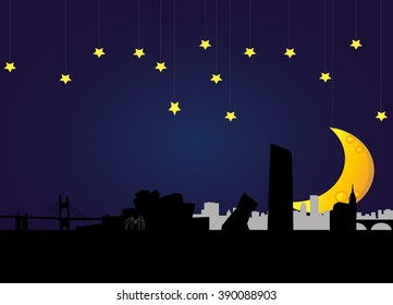 Bilbao skyline NIGHT