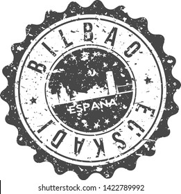 Bilbao Spain City Skyline. Silhouette City. Design Vector. Famous Monuments.