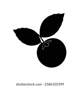 Bilberry Fruit Silhouette Vector and Black and White Bilberry Illustration Art