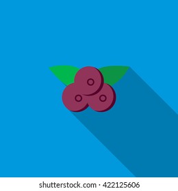 Bilberry icon, flat style