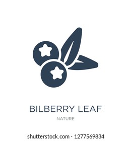 bilberry leaf icon vector on white background, bilberry leaf trendy filled icons from Nature collection, bilberry leaf vector illustration