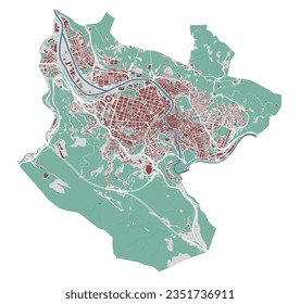 Bilbo map, detailed administrative area with border