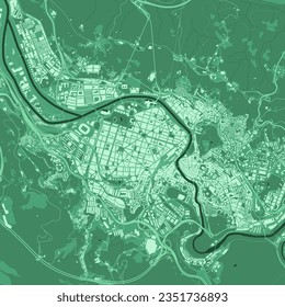Mapa de Bilbo, afiche de mapa de calles verdes, ciudad de España