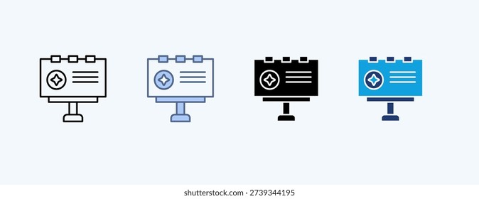 Bilboard Multiple Icon Illustration Vector