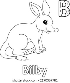 Bilby Alphabet ABC Coloring Page B