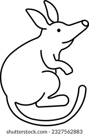 Bilby bandicoot mouse Australian bandicoot silhouette Outline