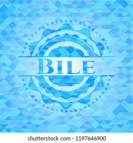 Bile light blue emblem with triangle mosaic background