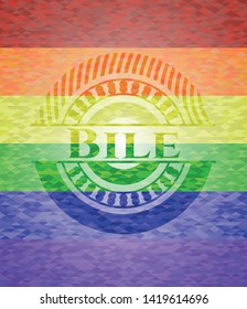 Bile on mosaic background with the colors of the LGBT flag