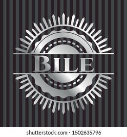Bile silvery emblem. Vector Illustration. Mosaic.