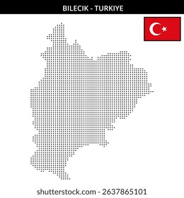 Bilecik region shown through pixelated dots