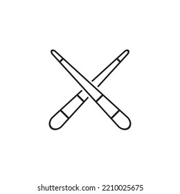 Diseño plano de Biliard Cue Icon Vector