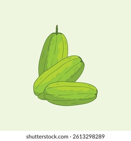  Bilimbi Orange Fruit Flat Design Cartoon Icon Illustration