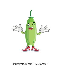Bilimbi Shrug Wink Smile Fruit Cartoon Character Design Graphic suitable for your design needs: logos, illustrations, animations, t-shirt designs, etc.