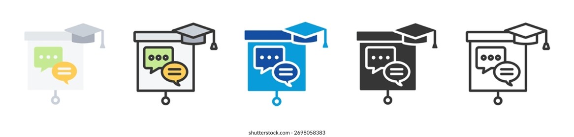 bilingual education icon set multi style various collection