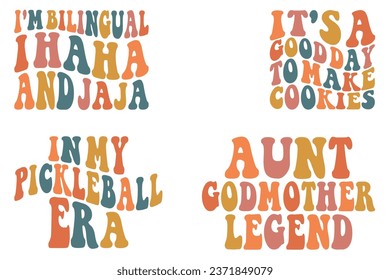 Ich bin zweisprachig, ich Haha und Jana, es ist ein guter Tag, um Kekse zu machen, Tante GodMutter Legend, in meinem Pickleball Retro-T-Shirt-Design