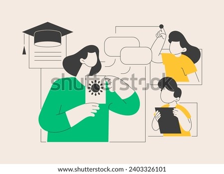Bilingual immersion program abstract concept vector illustration. Early education program, foreign language elementary schooling, bilingual preschool, immersion teaching method abstract metaphor.