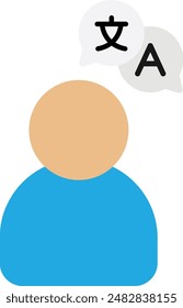 Bilingual Langueage Translate Icon Vector Flat Illustration