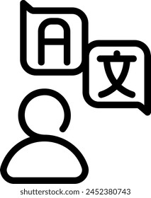 bilingual line icon illustration vector