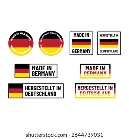 Bilingual Made in Germany Labels – Vector Export Icons