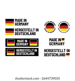 Bilingual Made in Germany Labels – Vector Export Icons