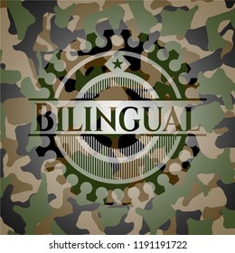 Bilingual on camouflage texture