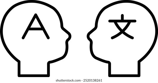 Zweisprachiges Vektorlinien-Symboldesign