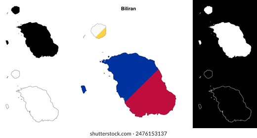 Biliran province outline map set