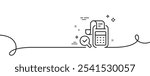 Bill Accounting line icon. Continuous one line with curl. Business audit sign. Check finance symbol. Bill accounting single outline ribbon. Loop curve pattern. Vector