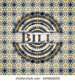 Bill arabesque style emblem. arabic decoration.