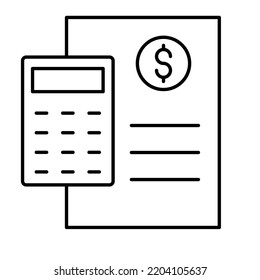 Bill Black outline Vector Icon

