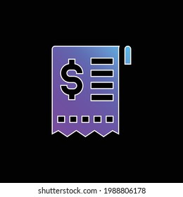 Bill blue gradient vector icon