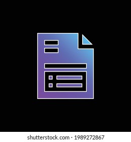 Bill blue gradient vector icon