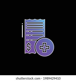 Bill blue gradient vector icon