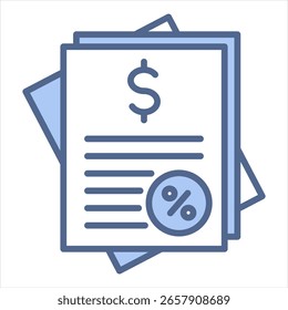 Bill Blue Icon Ilustración vectorial