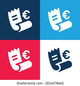 Bill blue and red four color minimal icon set