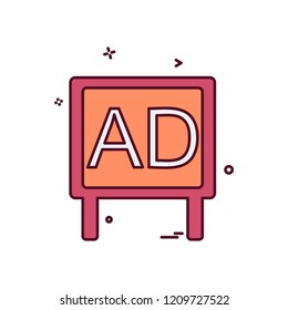 Bill board icon design vector 