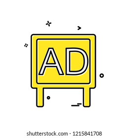Bill board icon design vector 