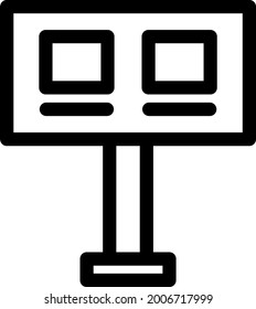 Bill Board Outline Vector Icon Design
