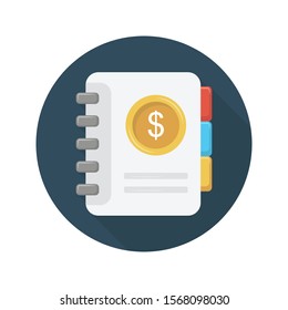 bill book vector flat colour icon 