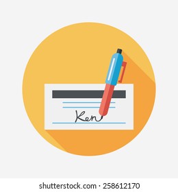 bill check flat icon with long shadow,eps10
