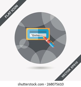 bill check flat icon with long shadow,eps10